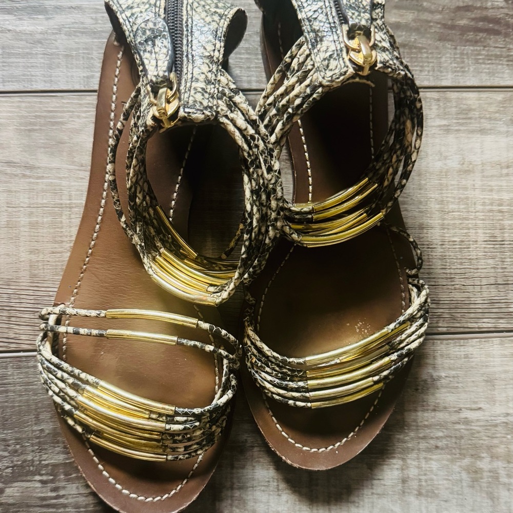 Tory Burch Gold Accent Gladiator Sandals - Picture 3 of 5
